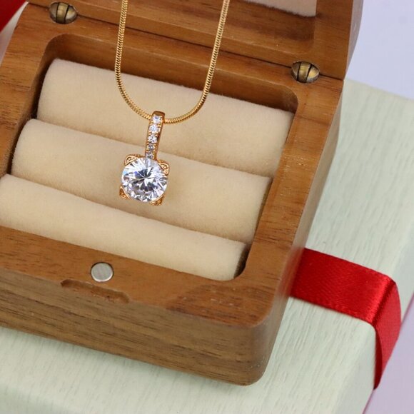 "Elegant White Solitaire Pendant with Sparkling Bail Accent, XPPT1715 - Picture 10 of 13